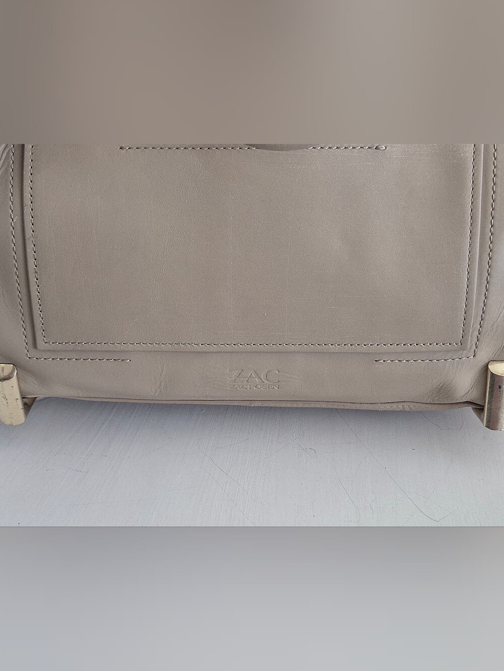 Zac Posen Daphne Taupe Structured Satchel with Detachable Shoulder Strap - Picture 15 of 15